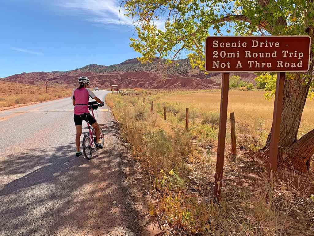 Biking the Scenic Drive at Capitol Reef National Park