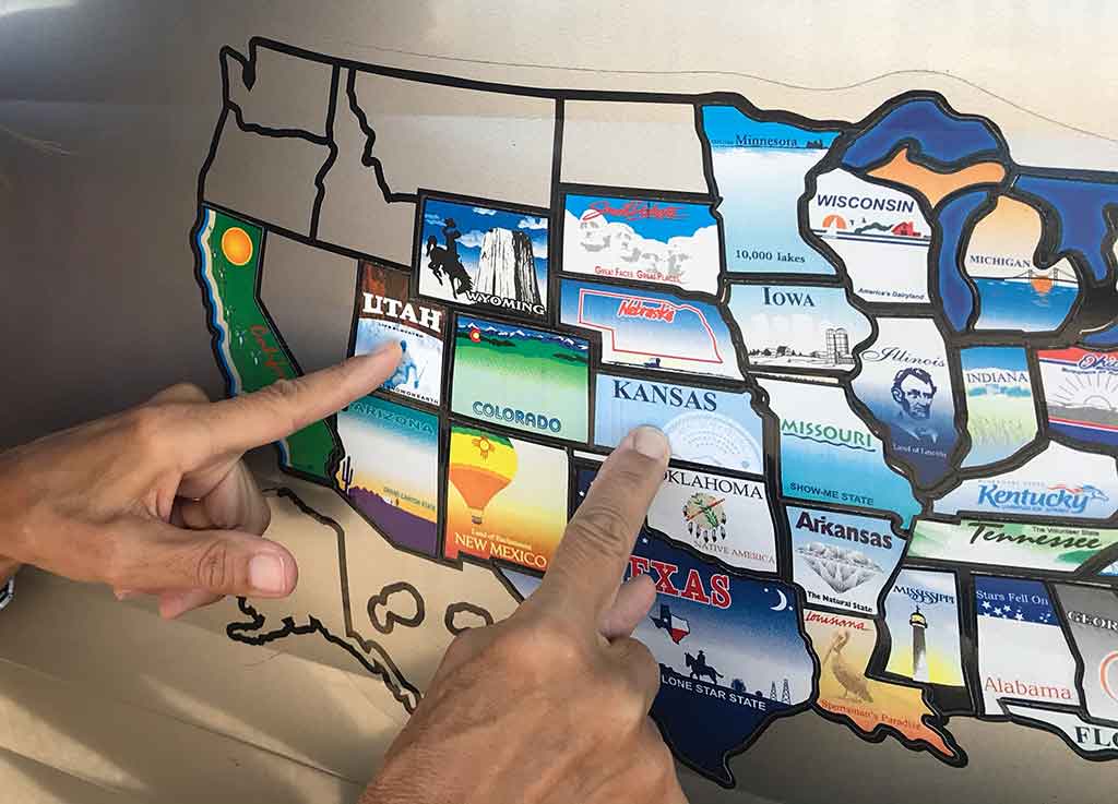 Utah and Kansas added to out travel map
