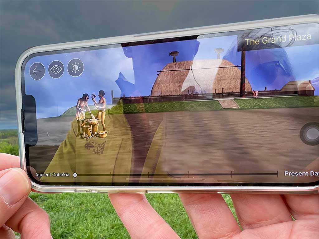 Cahokia Mounds Augmented Reality on an iPhone