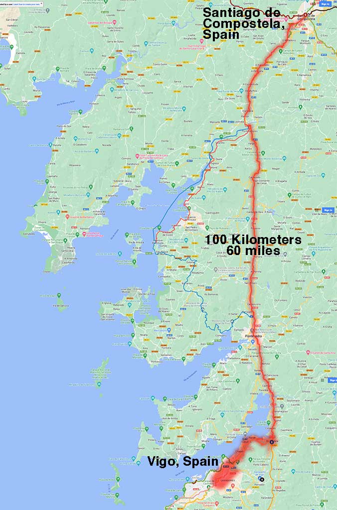 The last 100 Km of the Camino Portuguese
