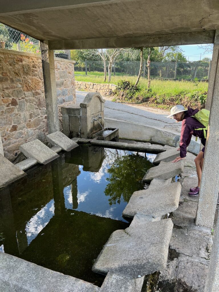 Stone pool along the Camino Portuguese