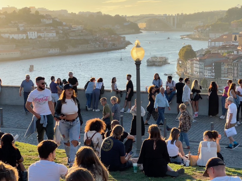 Porto, Portugal sunset along the Rio Douro